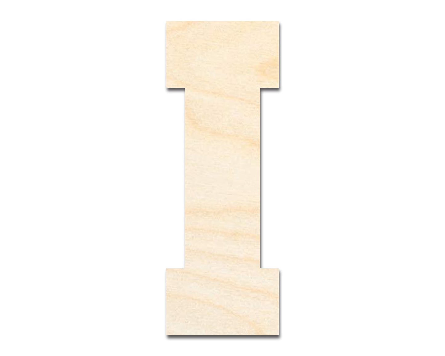 Unfinished Wood Varsity Team Font - I Shape | DIY Craft Cutout | up to 46" DIY