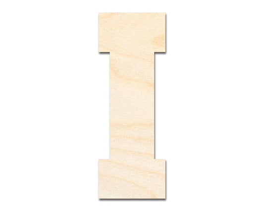 Unfinished Wood Varsity Team Font - I Shape | DIY Craft Cutout | up to 46" DIY