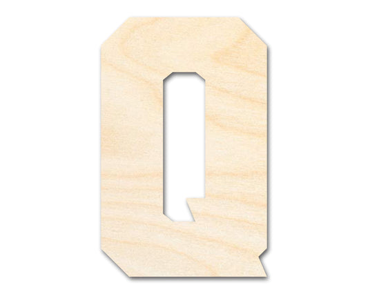 Unfinished Wood Varsity Team Font - Q Shape | DIY Craft Cutout | up to 46" DIY