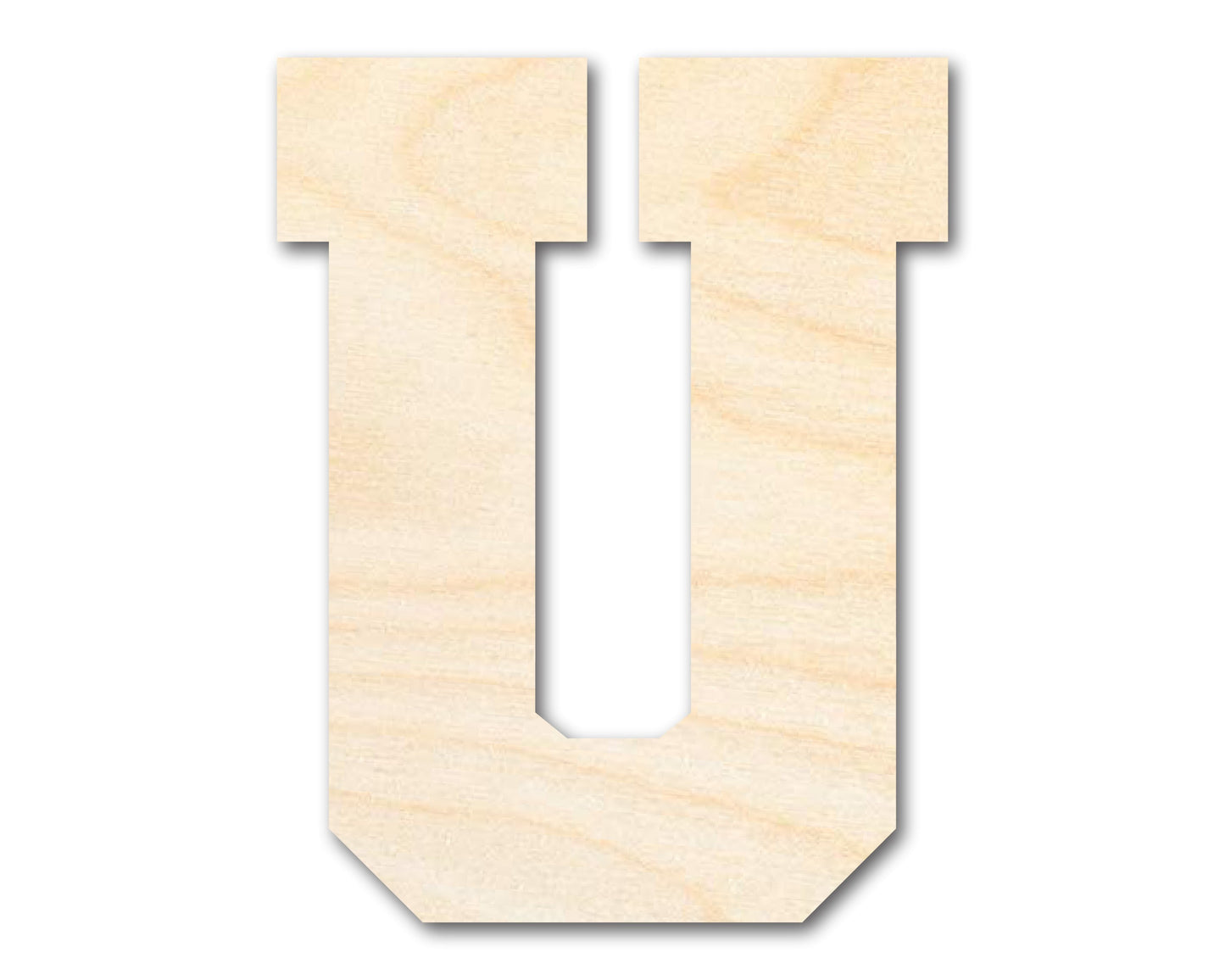 Unfinished Wood Varsity Team Font - U Shape | DIY Craft Cutout | up to 46" DIY