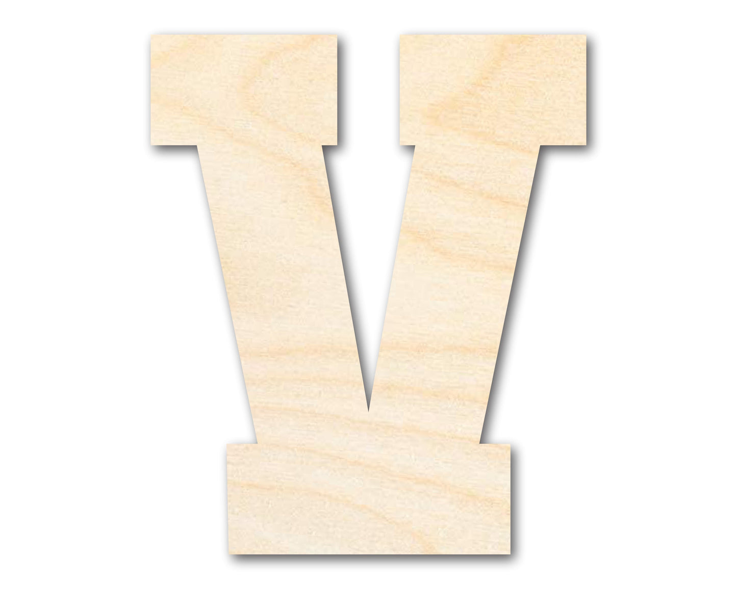 Unfinished Wood Varsity Team Font - V Shape | DIY Craft Cutout | up to 46" DIY