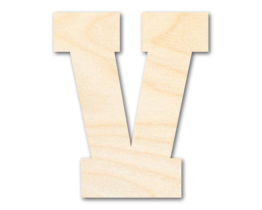 Unfinished Wood Varsity Team Font - V Shape | DIY Craft Cutout | up to 46" DIY