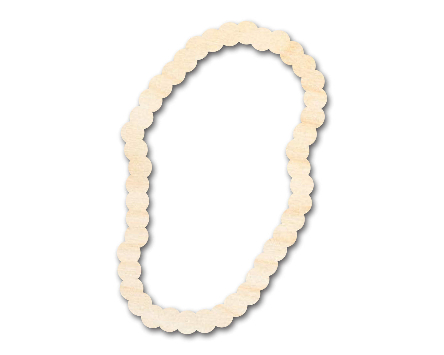 Unfinished Wood Beaded Necklace Shape | DIY Craft Cutout | up to 46" DIY