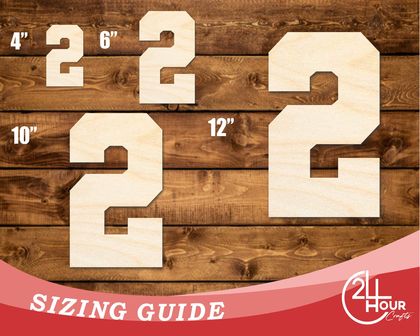 Unfinished Wood Varisty Number Two Shape | DIY Craft Cutout | up to 46" DIY