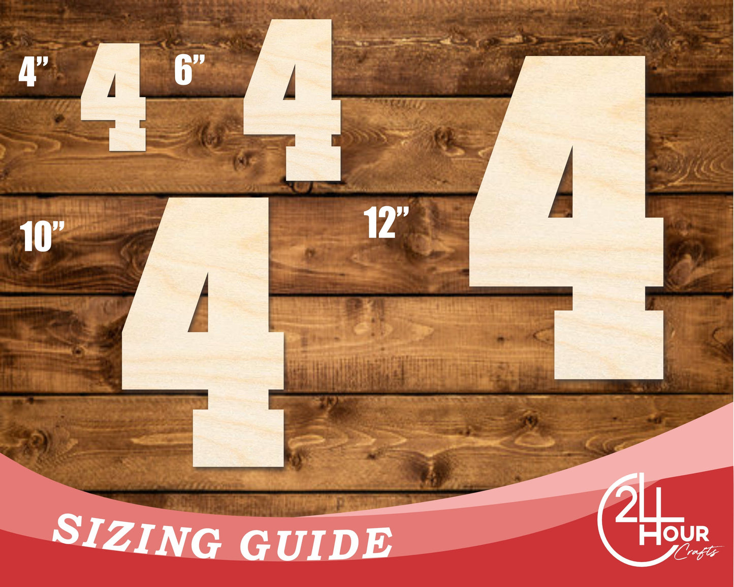 Unfinished Wood Varisty Number Four Shape | DIY Craft Cutout | up to 46" DIY
