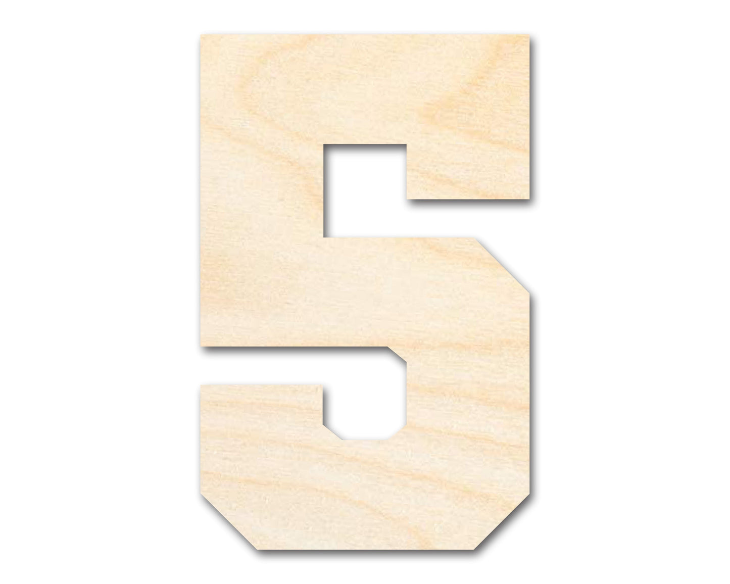 Unfinished Wood Varisty Number Five Shape | DIY Craft Cutout | up to 46" DIY