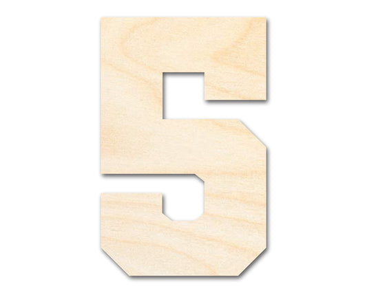 Unfinished Wood Varisty Number Five Shape | DIY Craft Cutout | up to 46" DIY