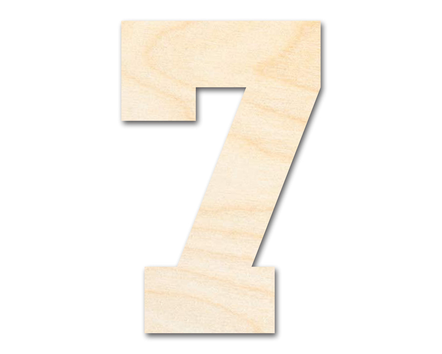 Unfinished Wood Varisty Number Seven Shape | DIY Craft Cutout | up to 46" DIY