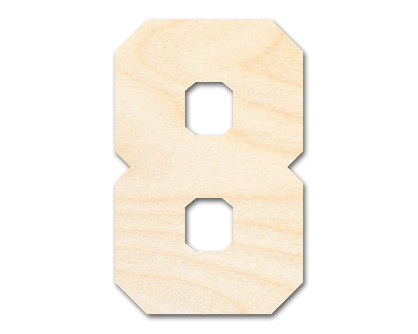 Unfinished Wood Varisty Number Eight Shape | DIY Craft Cutout | up to 46" DIY
