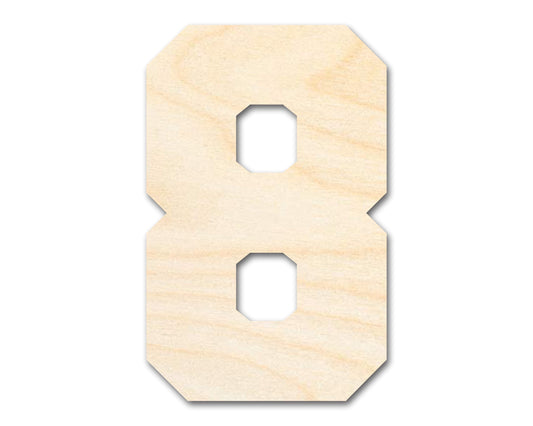 Unfinished Wood Varisty Number Eight Shape | DIY Craft Cutout | up to 46" DIY