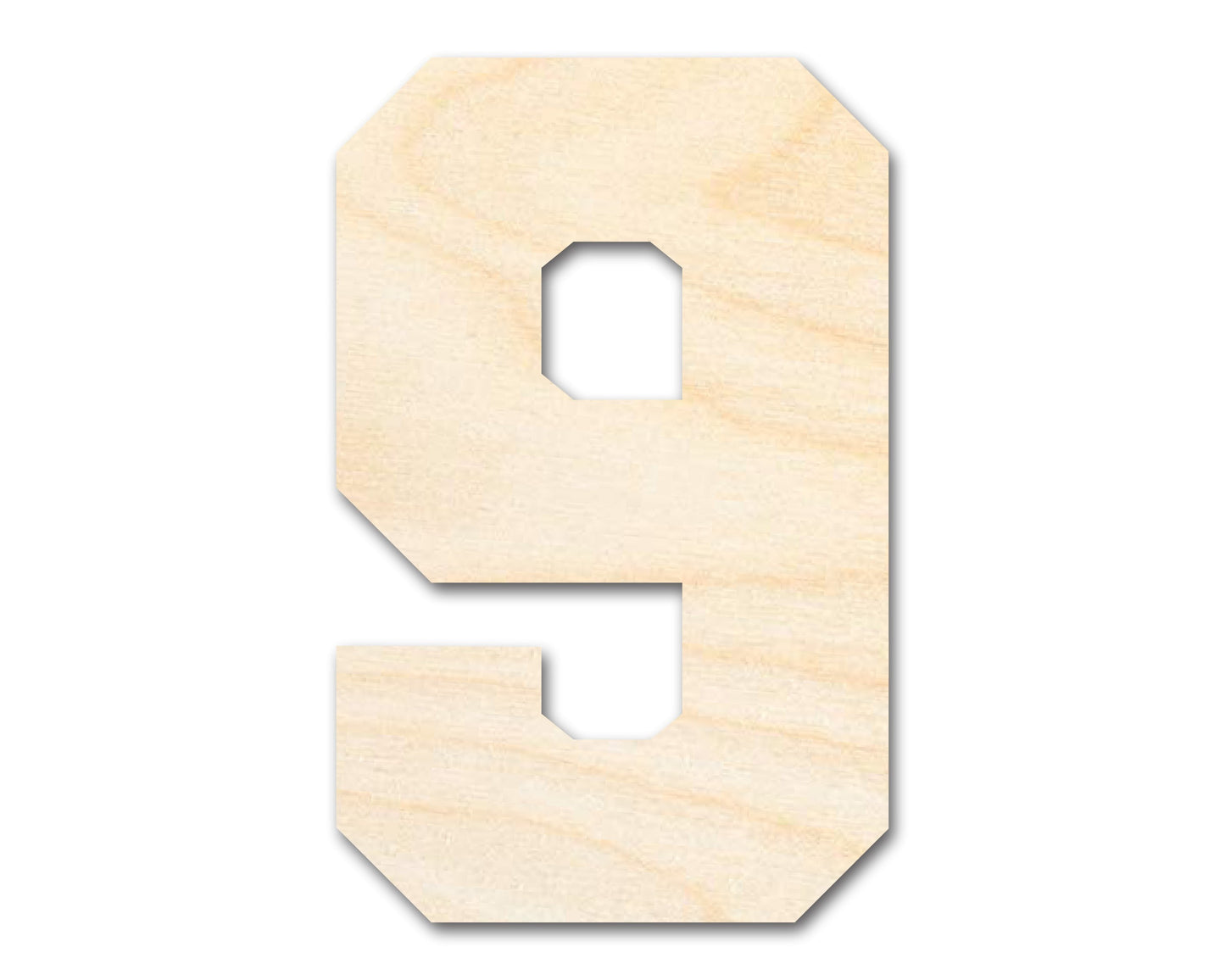 Unfinished Wood Varisty Number Nine Shape | DIY Craft Cutout | up to 46" DIY