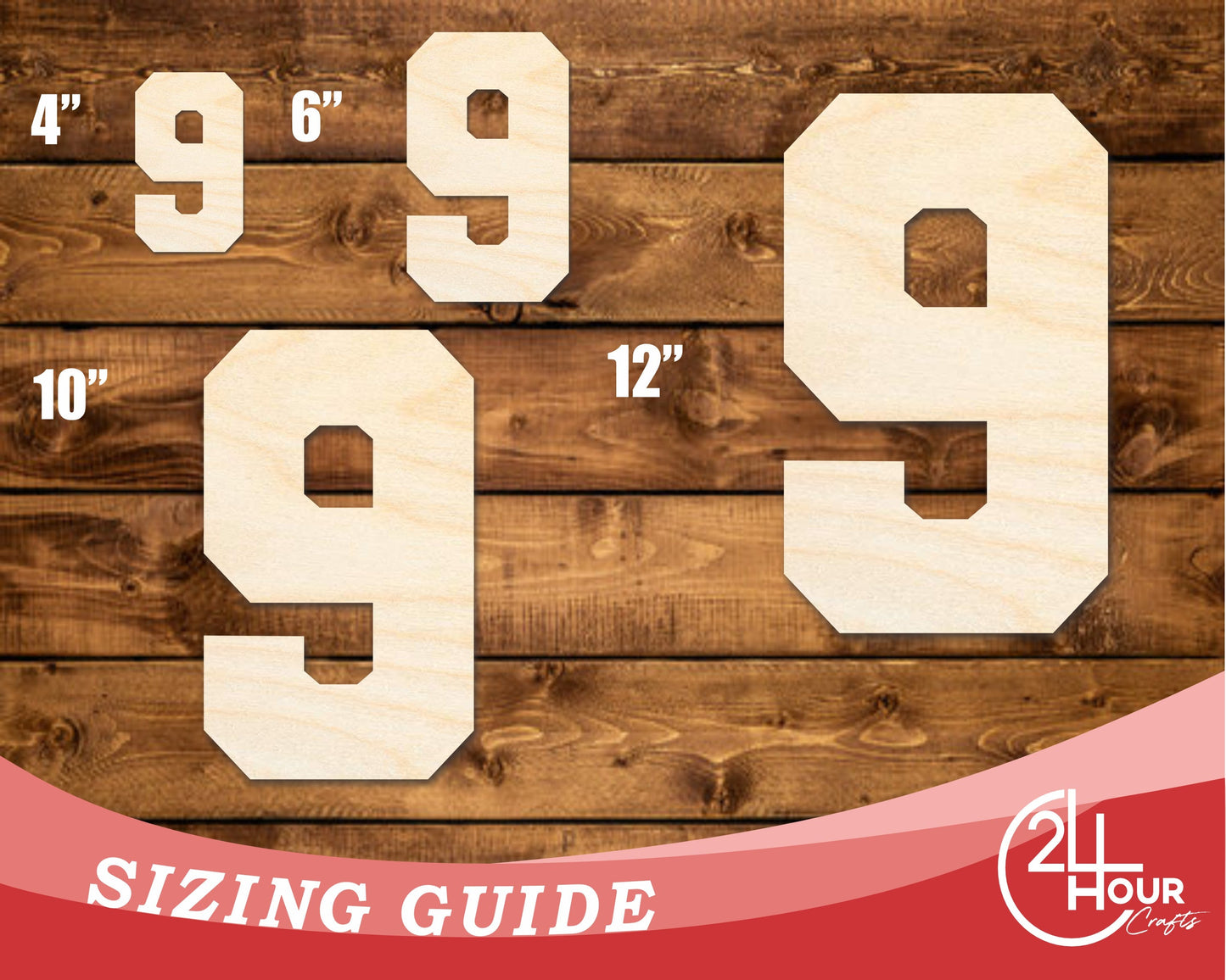 Unfinished Wood Varisty Number Nine Shape | DIY Craft Cutout | up to 46" DIY