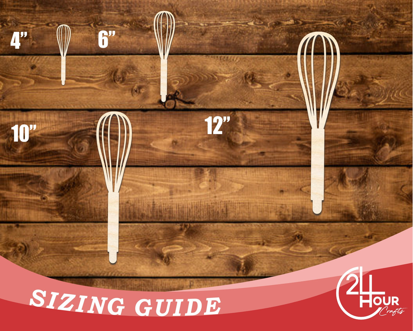 Unfinished Wood Whisk Shape | DIY Craft Cutout | up to 46" DIY