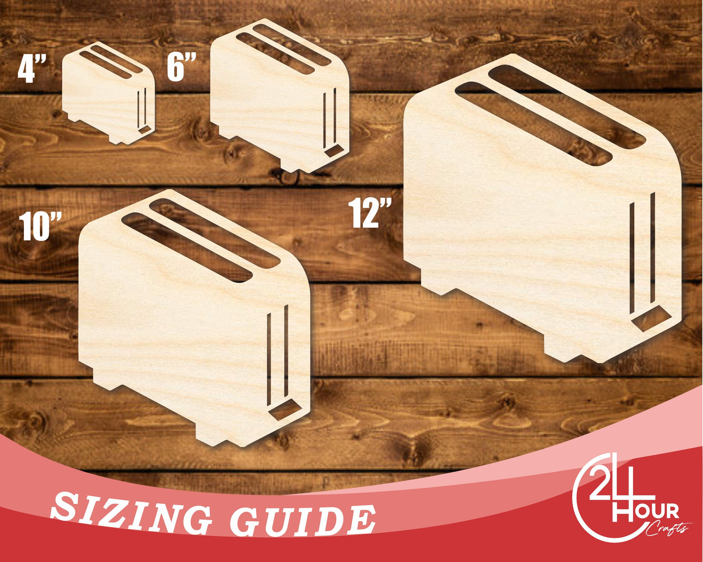 Unfinished Wood Toaster Shape | DIY Craft Cutout | up to 46" DIY