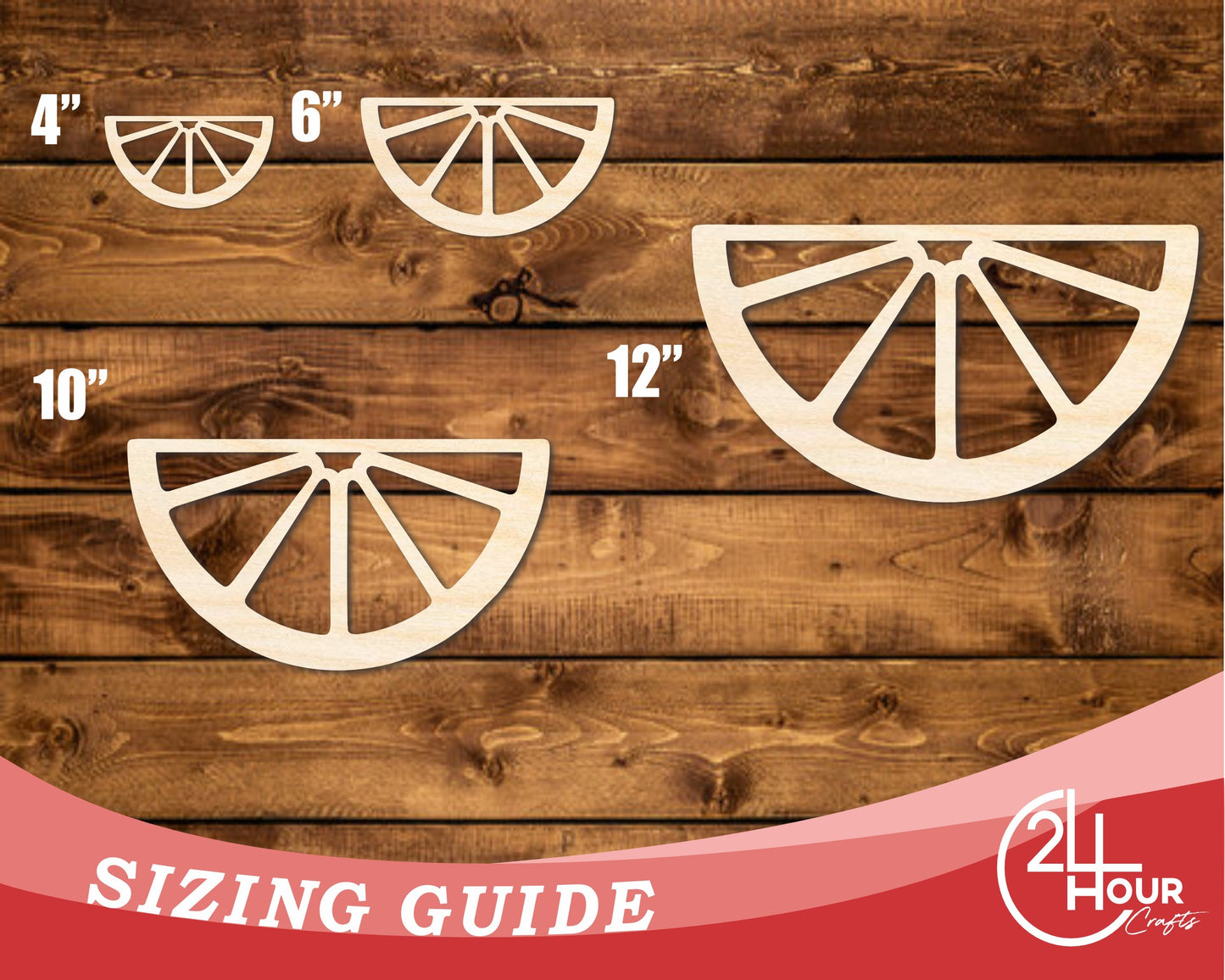 Unfinished Wood Orange Slice Shape | DIY Craft Cutout | up to 46" DIY