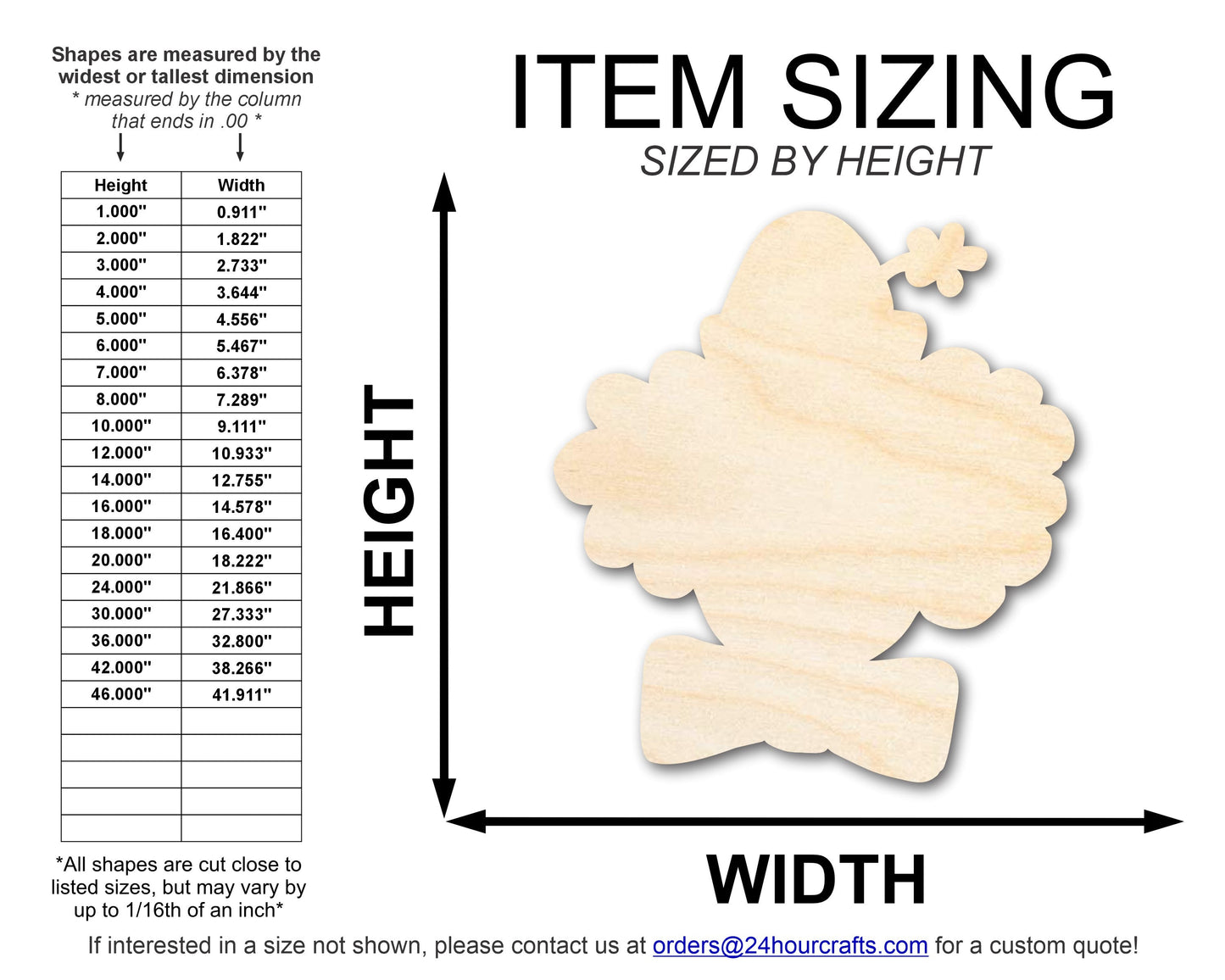 Unfinished Wood Clown Head Shape | DIY Craft Cutout | up to 46" DIY