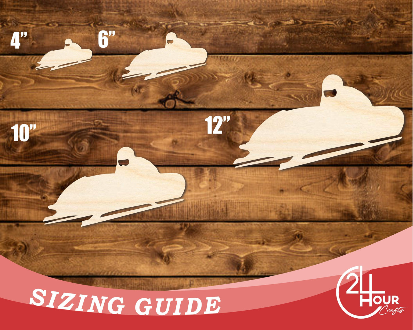 Unfinished Wood Bobsled Shape | DIY Craft Cutout | up to 46" DIY