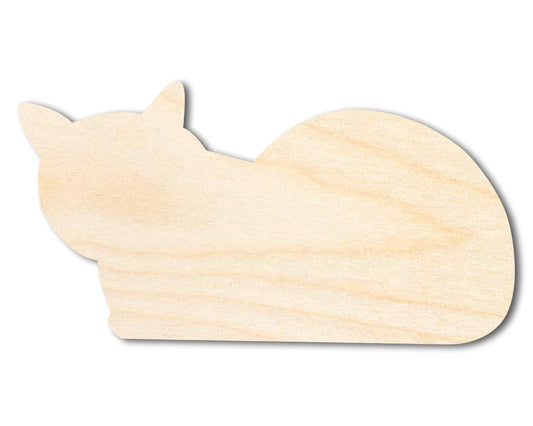 Unfinished Wood Laying Cat Shape | DIY Craft Cutout | up to 46" DIY