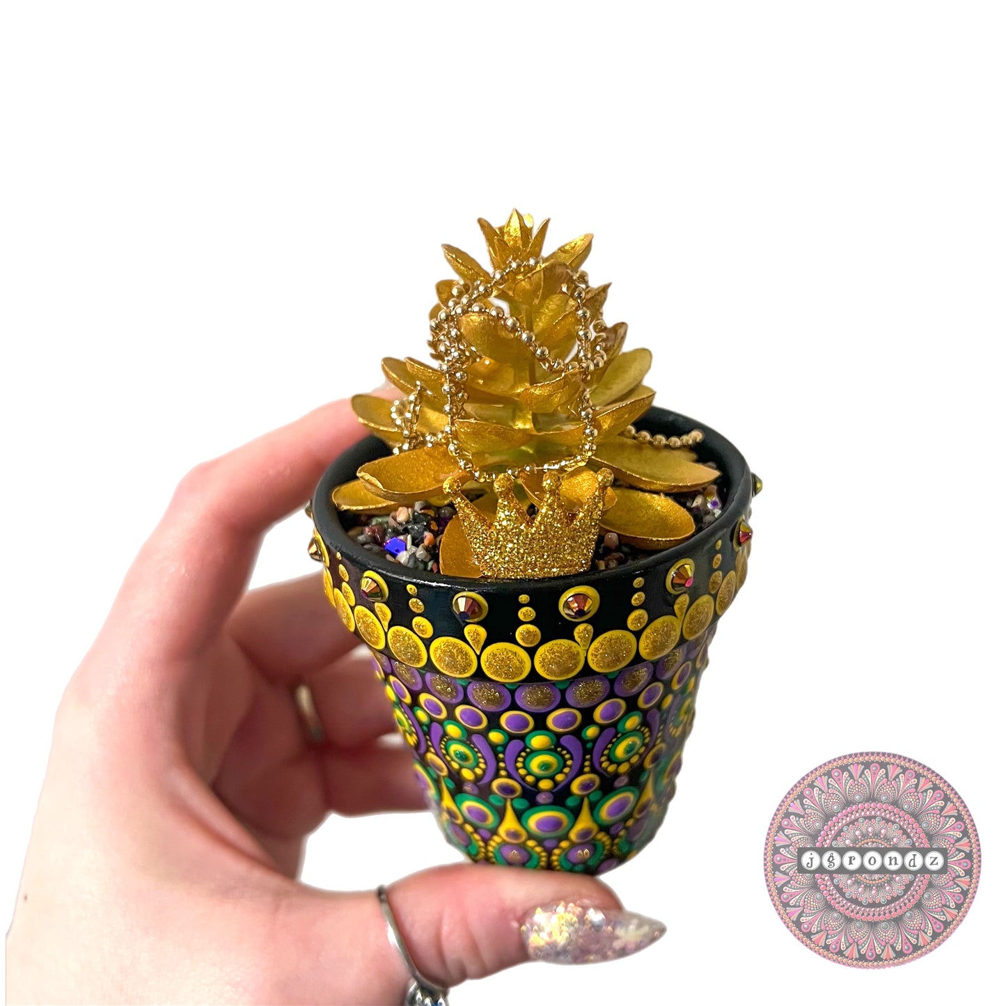 Mardi Pots - Painted Mandala Succulent Pot