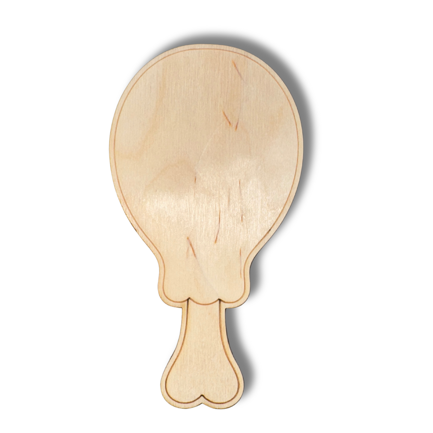 Unfinished Wood Etched Chicken Leg Shape | Paint By Line Crafts | up to 30" DIY