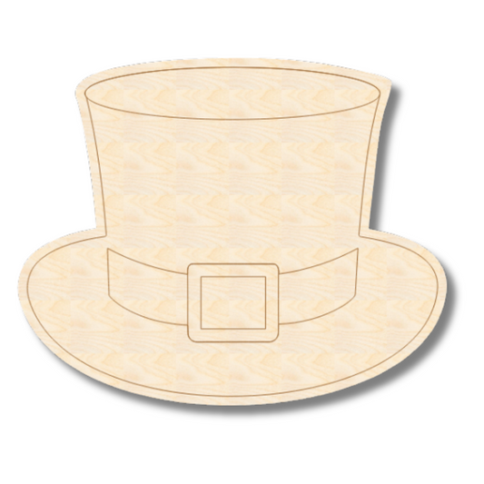Unfinished Wood Etched Leprechaun Hat Shape | Paint By Line Crafts | up to 30" DIY