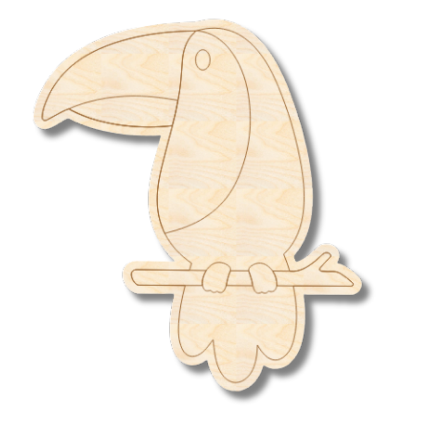 Unfinished Wood Etched Toucan Shape | Paint By Line Crafts | up to 30" DIY