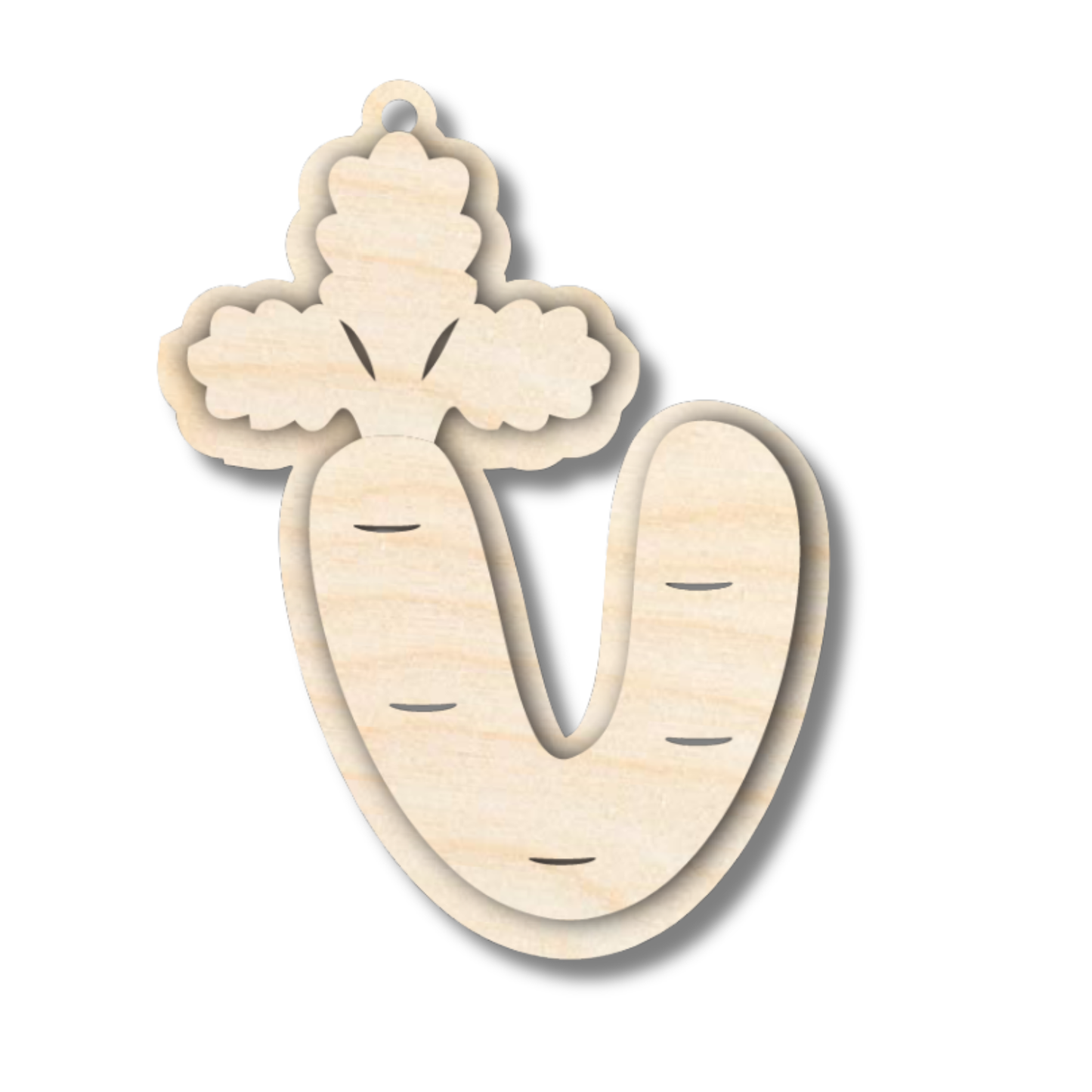 Unfinished Wood Layered Letter Carrot Tags | A-Z | 3 Piece | 6" Tall | 1/8" Wood | Wood Craft DIY