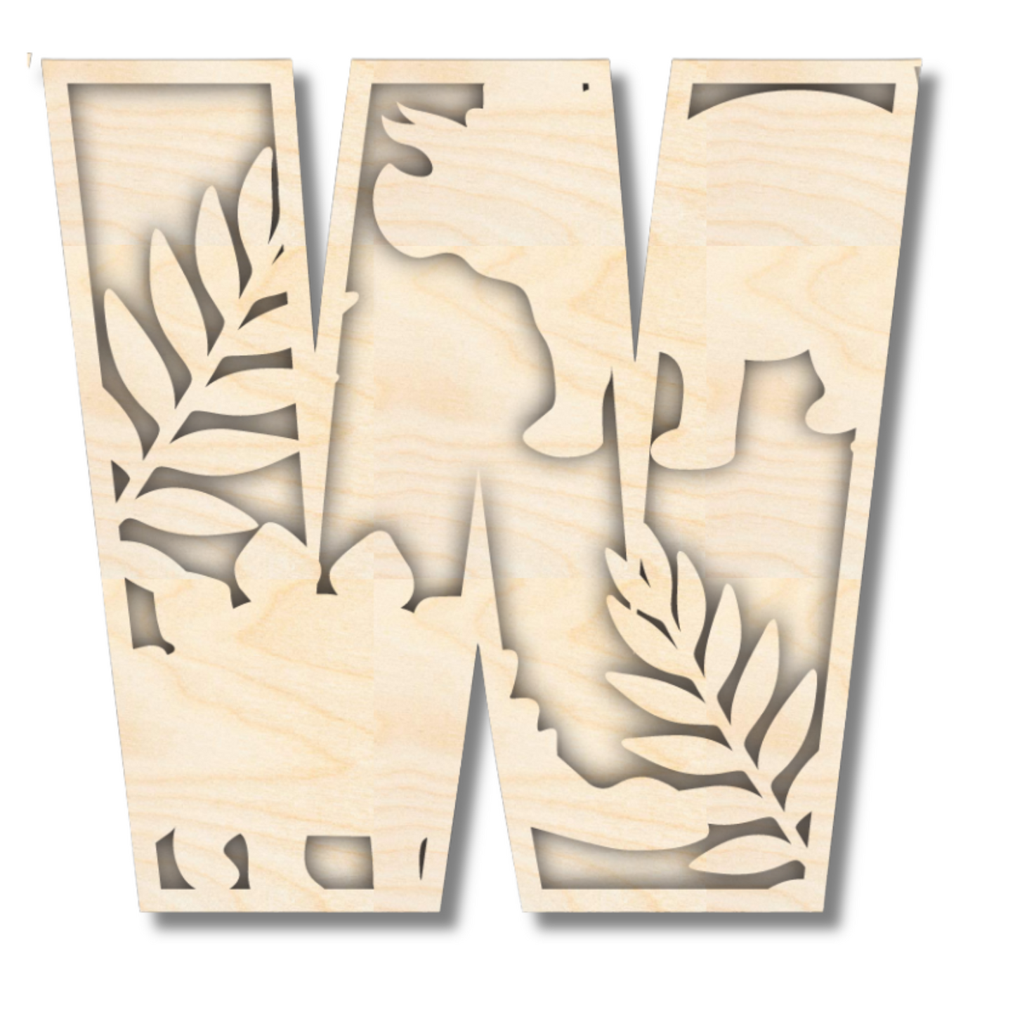 Unfinished Wood Layered Themed Letters | Dinosaur | A-Z | 2 Piece | up to 24"