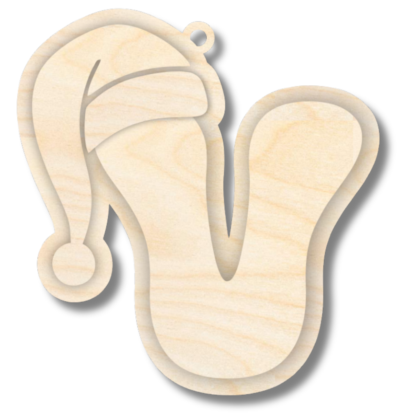 Unfinished Wood Layered Letter Santa Hat Tags | A-Z | 4 Piece | 6" Tall | 1/8" Wood | Wood Craft DIY