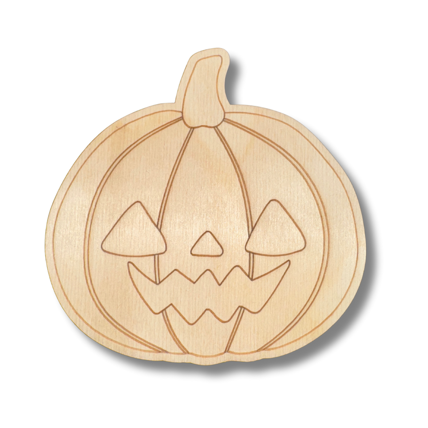 Unfinished Wood Etched Spooky Jack o' Lantern Shape | Paint By Line Crafts | up to 30" DIY