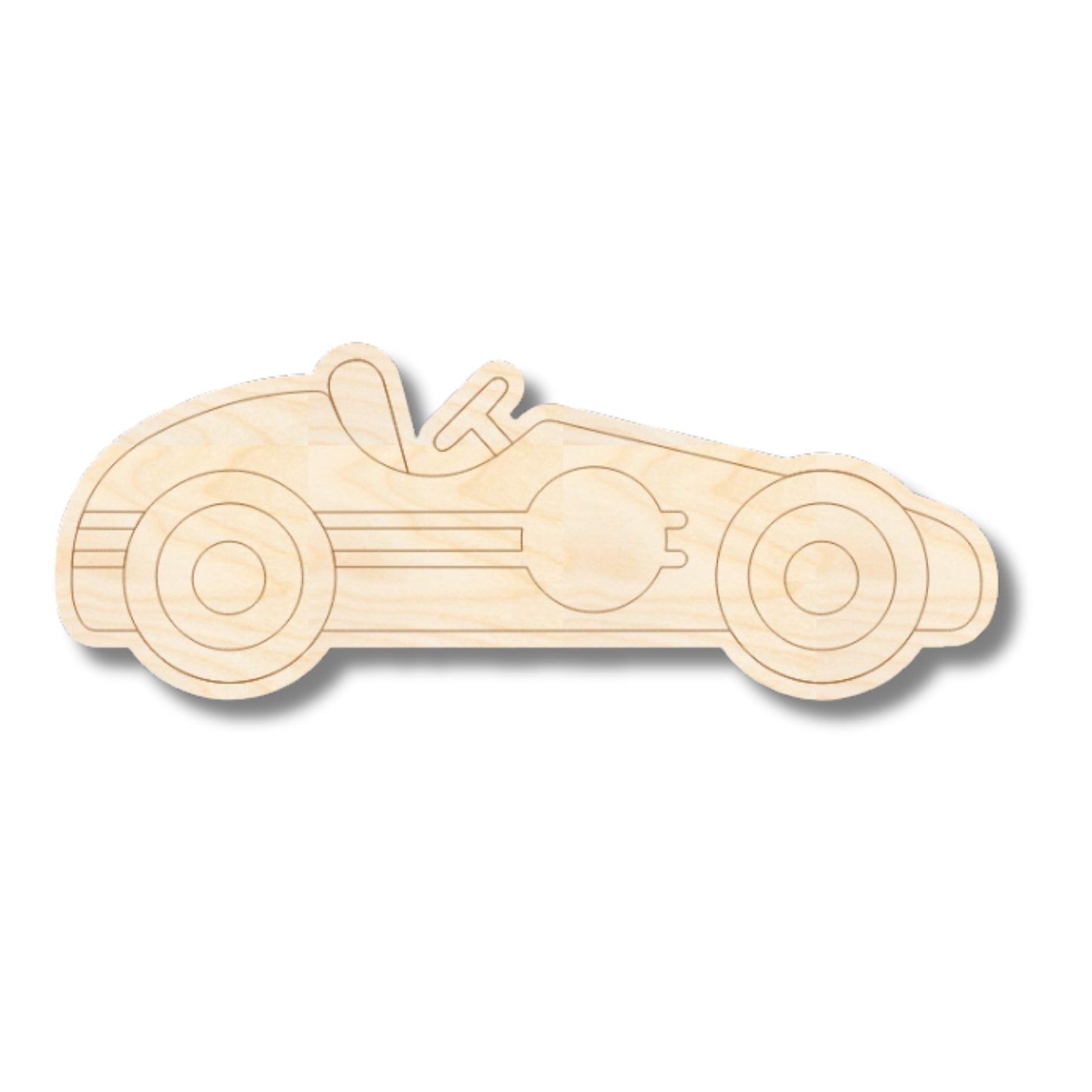 Unfinished Wood Etched Race Car Shape | Paint By Line Crafts | up to 30" DIY