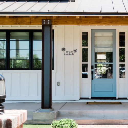 Metal Tropical House Number Sign | Metal Palm Tree Address Sign | 15 Color Options