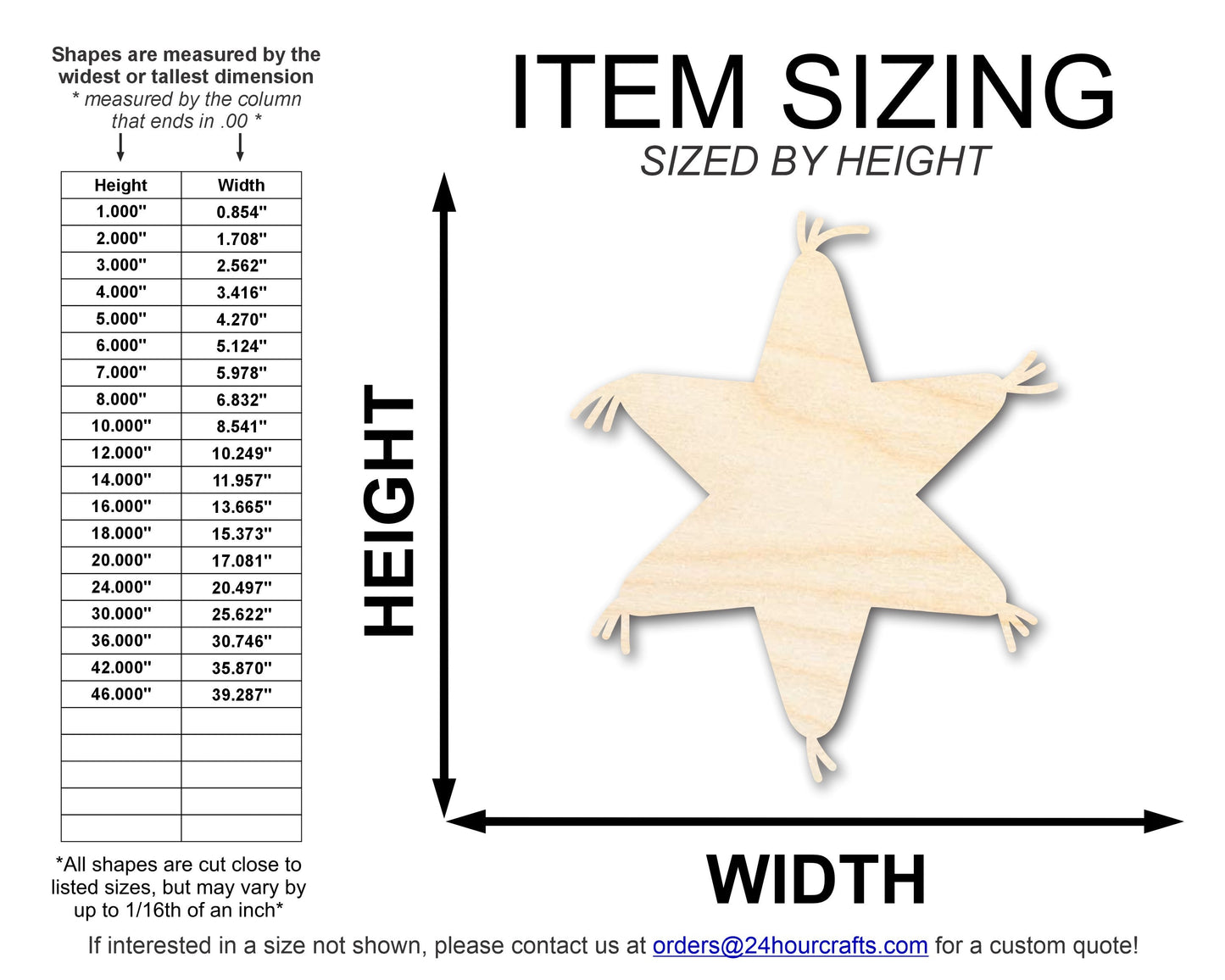 Unfinished Wood Star Pinata Shape | DIY Craft Cutout | up to 46" DIY