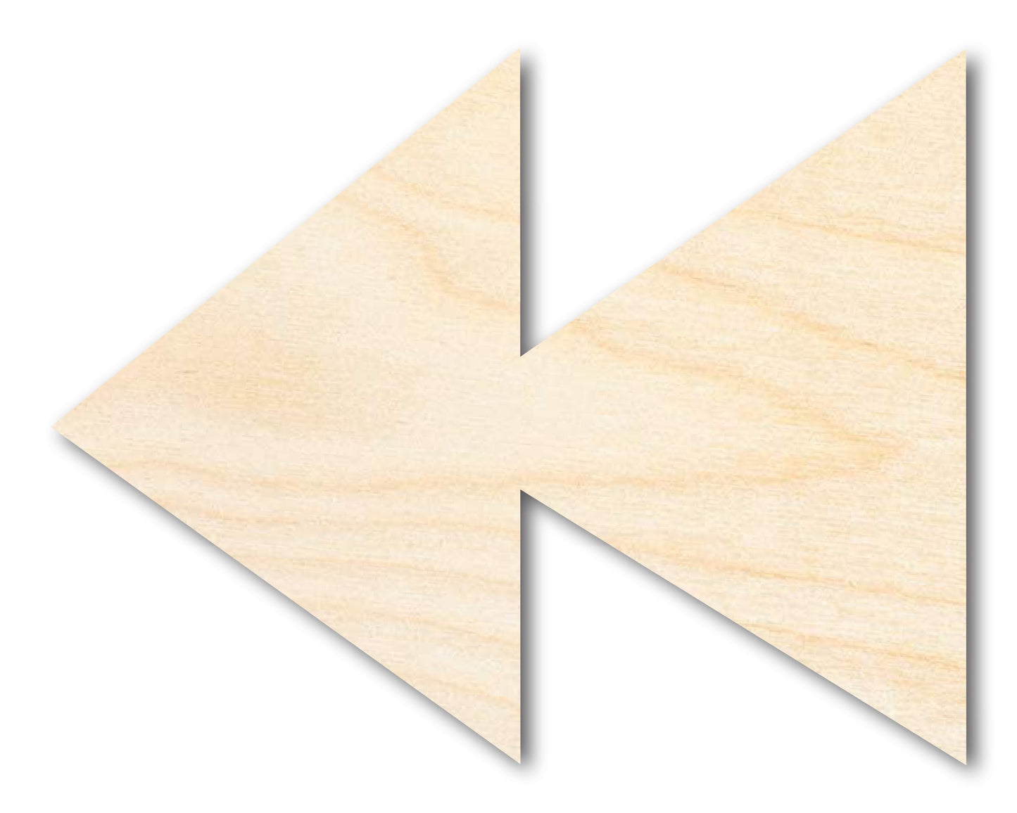 Unfinished Wood Rewind Shape | DIY Craft Cutout | up to 46" DIY