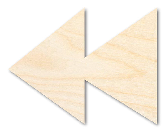 Unfinished Wood Rewind Shape | DIY Craft Cutout | up to 46" DIY