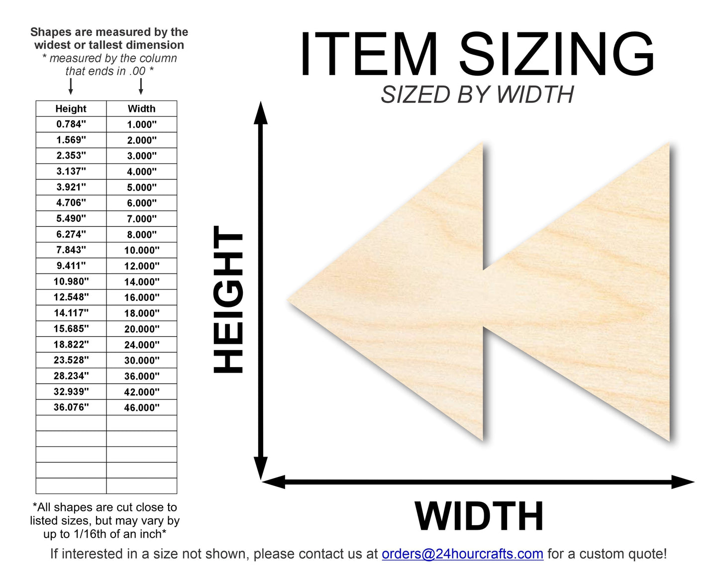 Unfinished Wood Rewind Shape | DIY Craft Cutout | up to 46" DIY