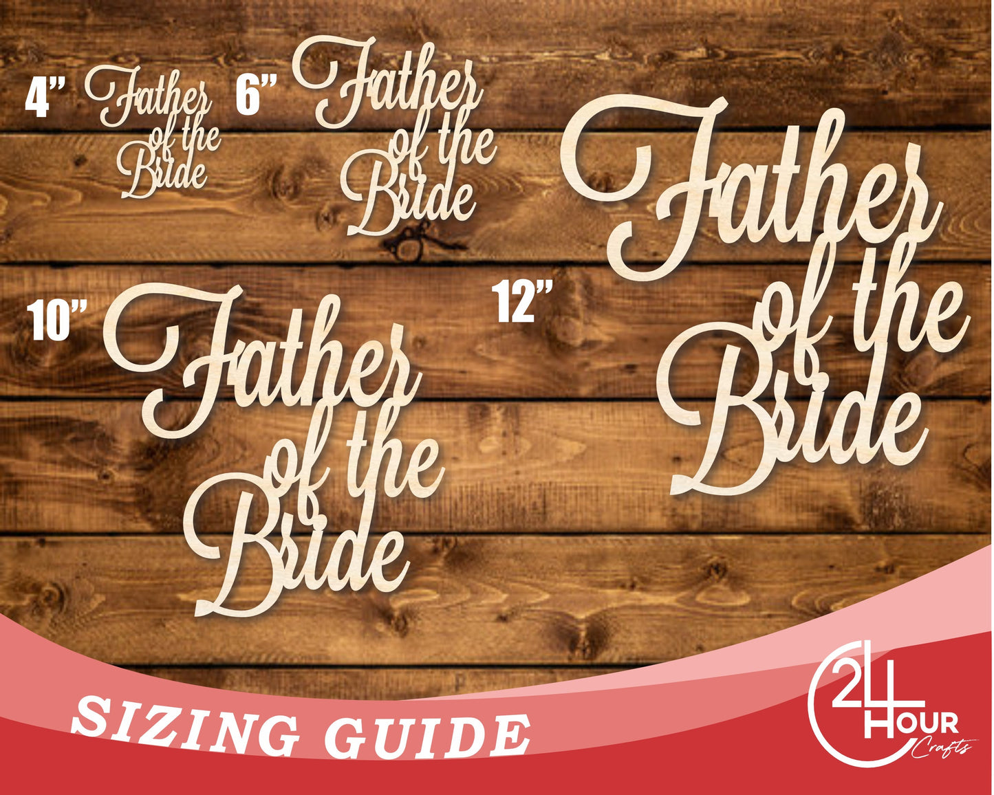Unfinished Wood Father of the Bride Shape | DIY Craft Cutout | up to 46" DIY