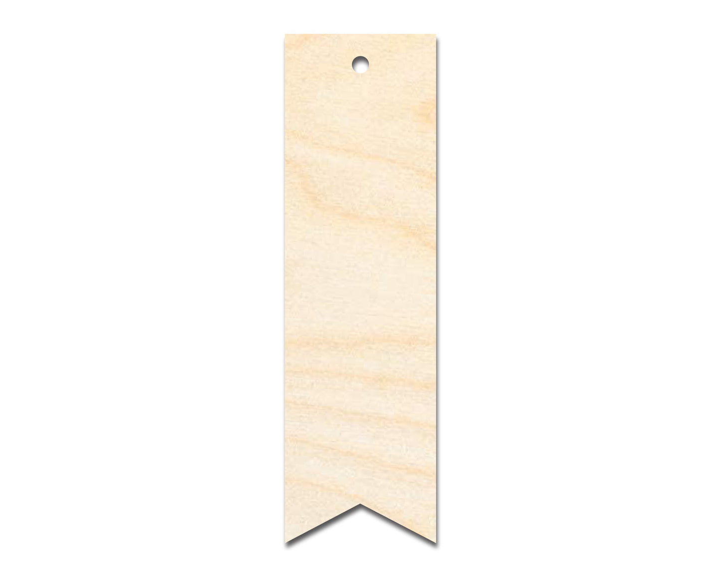 Unfinished Wood Ribbon Point Bookmark Shape | DIY Craft Cutout | up to 12" DIY