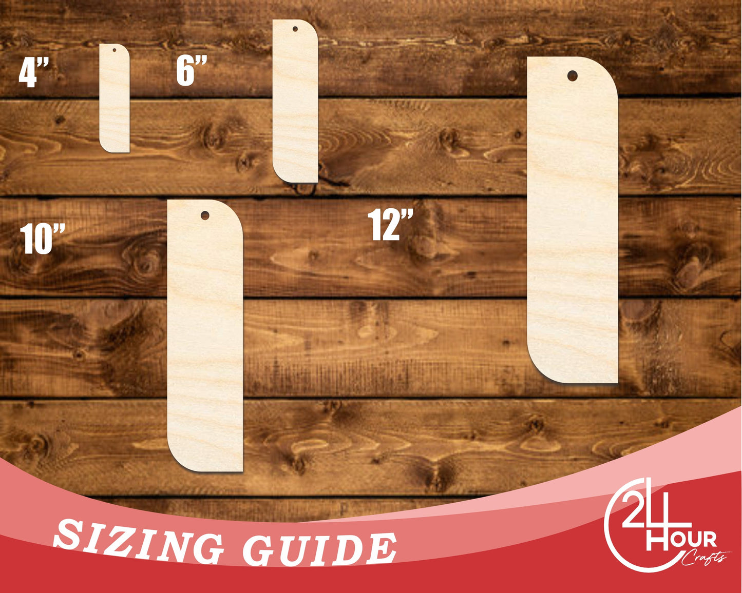 Unfinished Wood Wavy Bookmark Shape | DIY Craft Cutout | up to 12" DIY