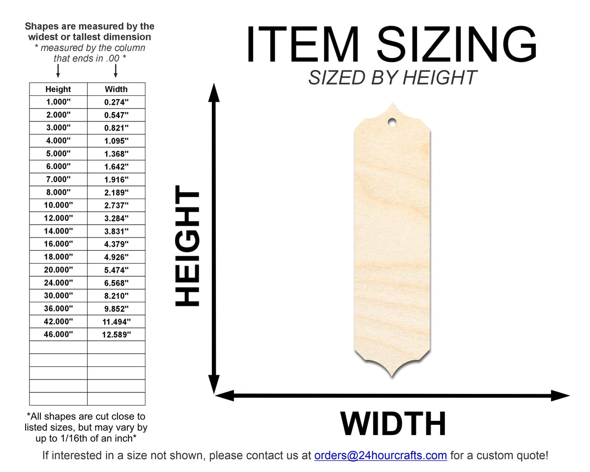 Sharp Bookmark Unfinished Wood Sharp Pointp Bookmark Shape | DIY Craft Cutout | up to ...