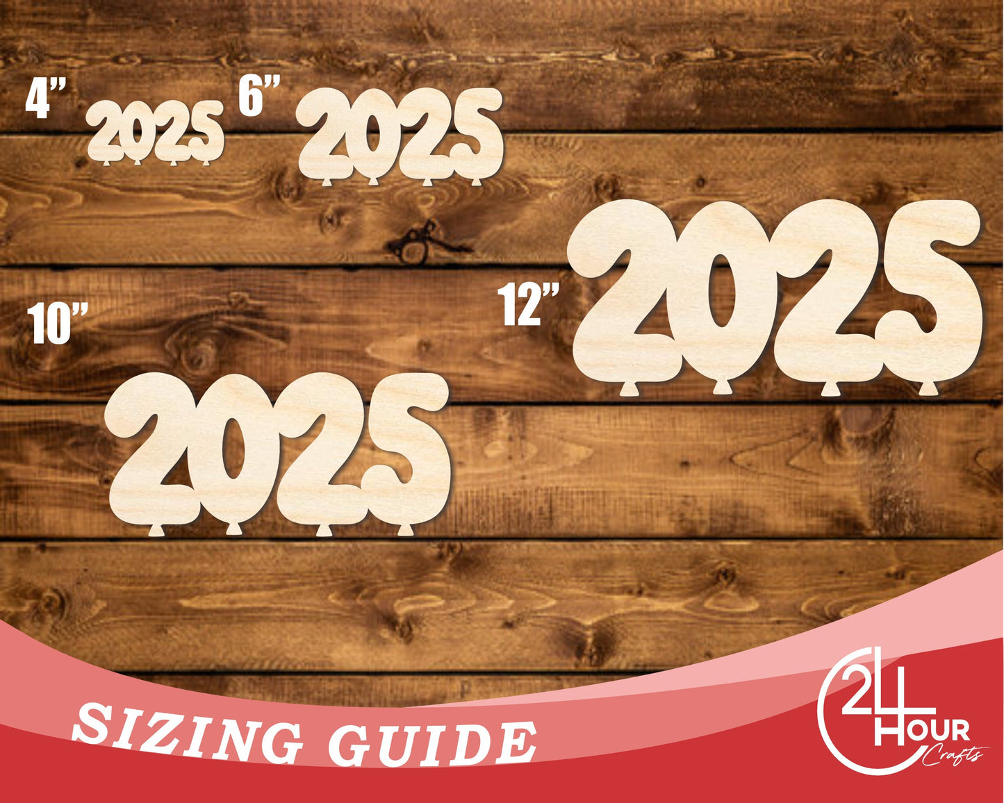 Unfinished Wood 2025 Balloons Shape | DIY Craft Cutout | up to 46" DIY