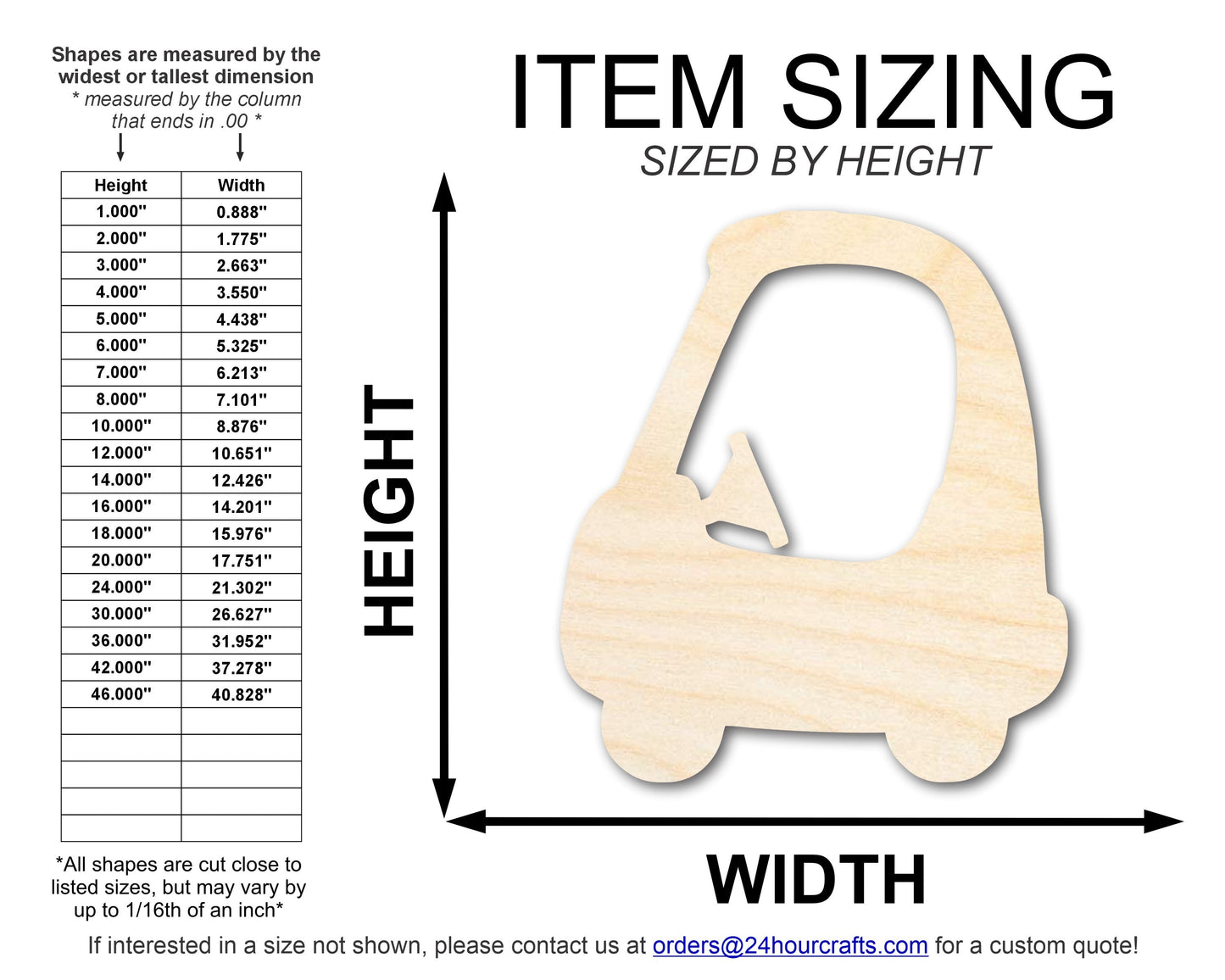 Unfinished Wood Toy Car Shape | DIY Craft Cutout | up to 46" DIY