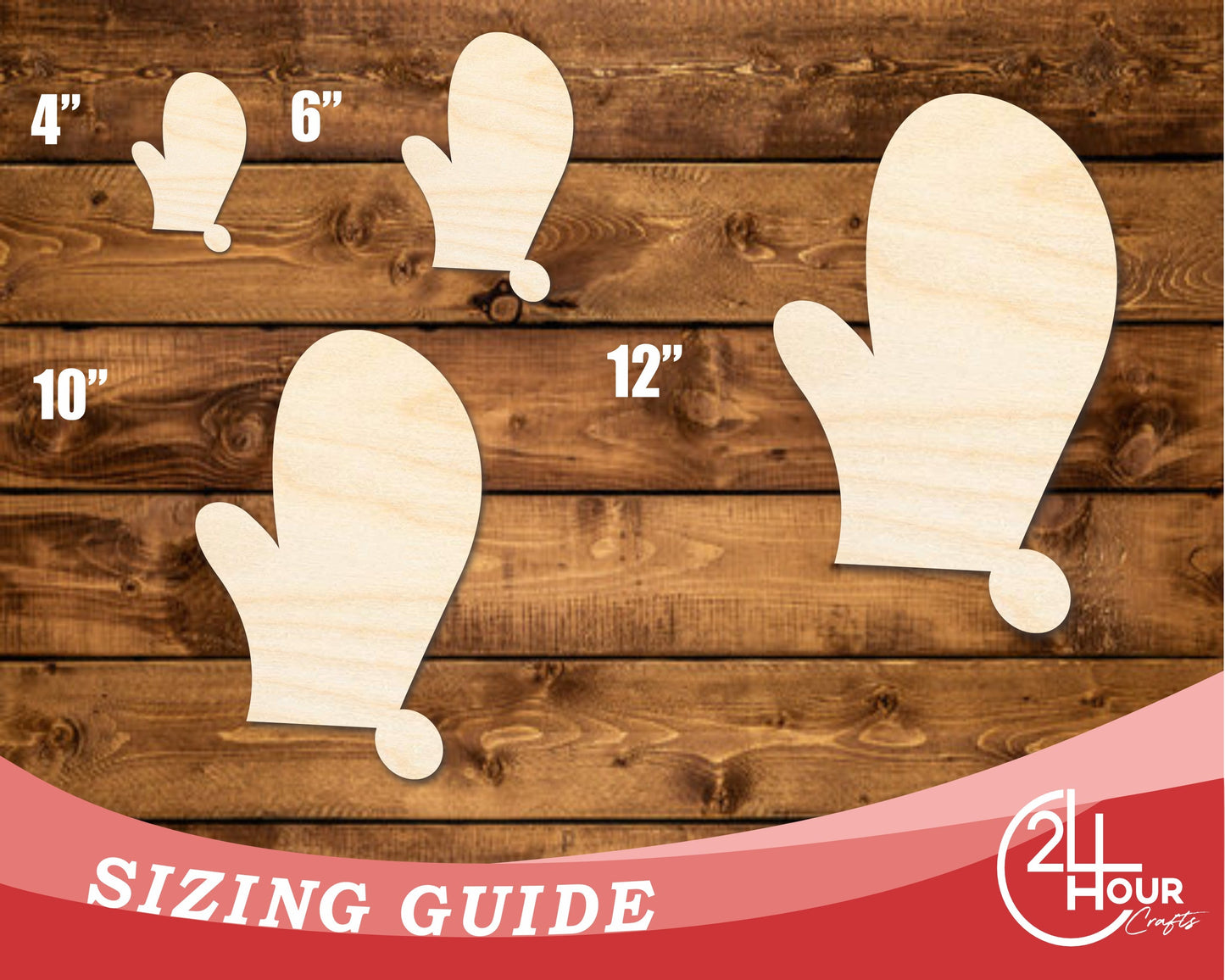 Unfinished Wood Right Oven Mit Shape | DIY Craft Cutout | up to 46" DIY