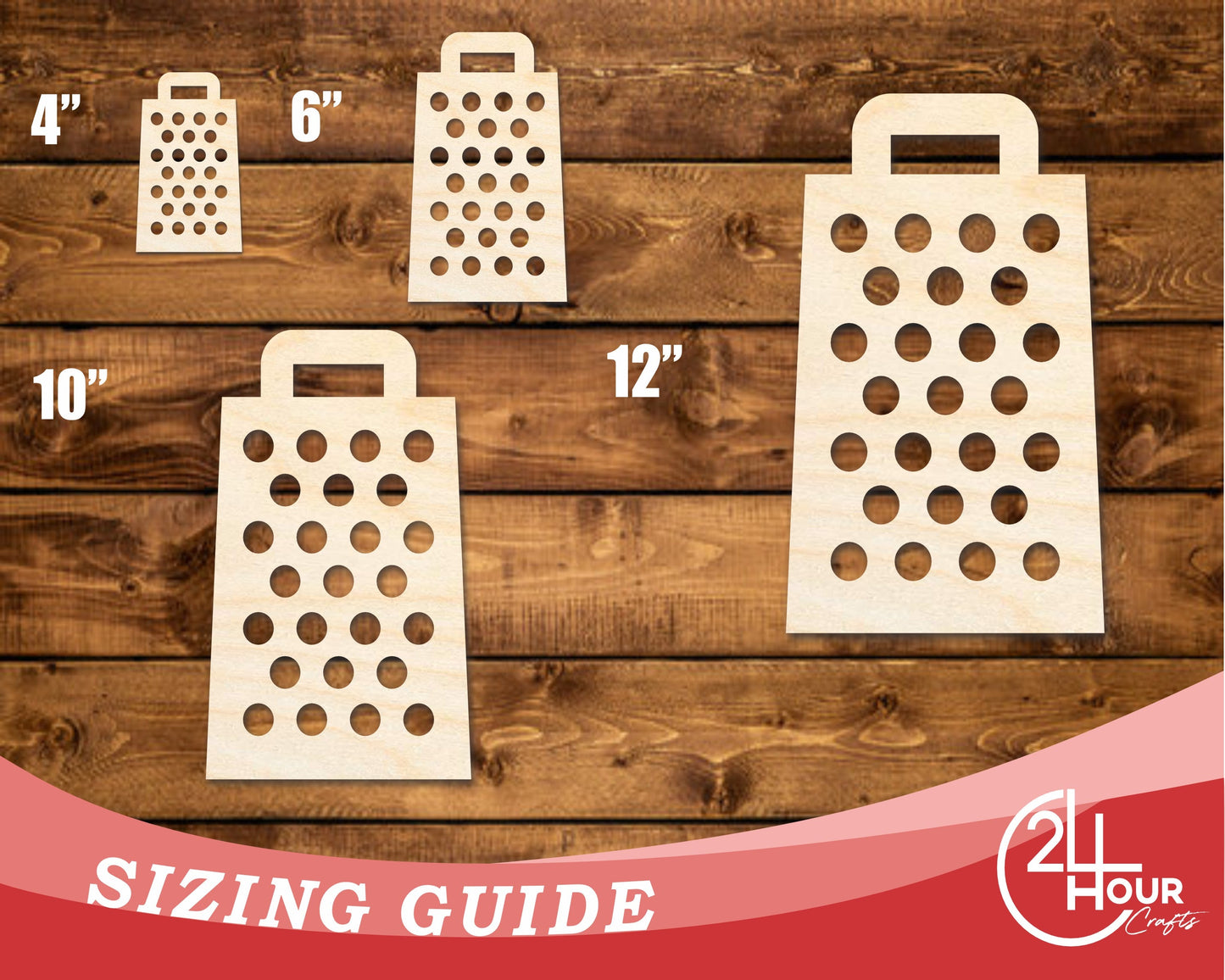 Unfinished Wood Cheese Grater Shape | DIY Craft Cutout | up to 46" DIY