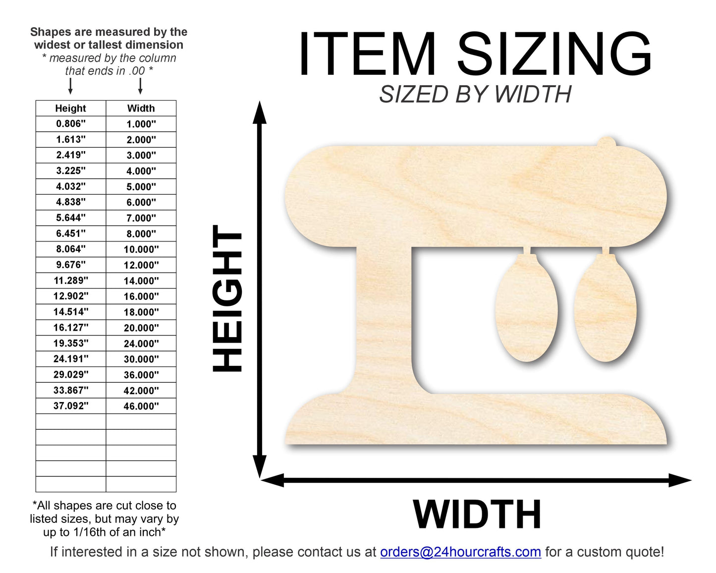 Unfinished Wood Large Mixer Shape | DIY Craft Cutout | up to 46" DIY