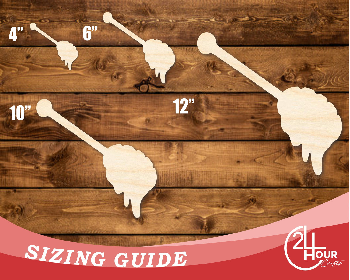 Unfinished Wood Honey Stick Shape | DIY Craft Cutout | up to 46" DIY