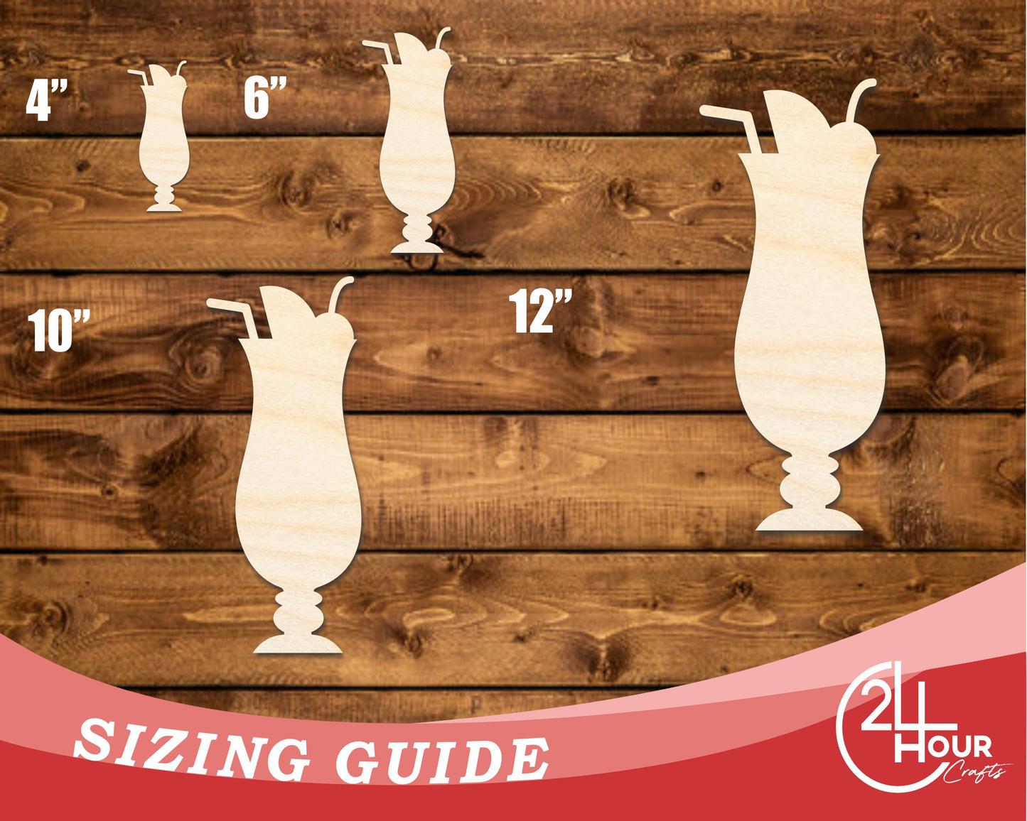 Unfinished Wood Daquari Shape | DIY Craft Cutout | up to 46" DIY