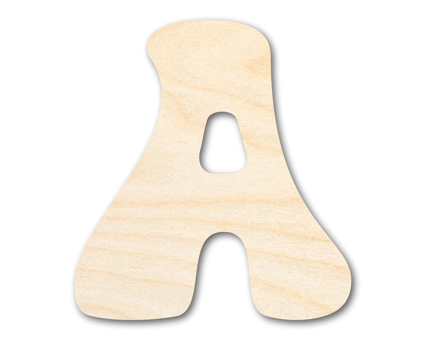 Unfinished Wood Groovy A Font Shape | DIY Craft Cutout | up to 46" DIY