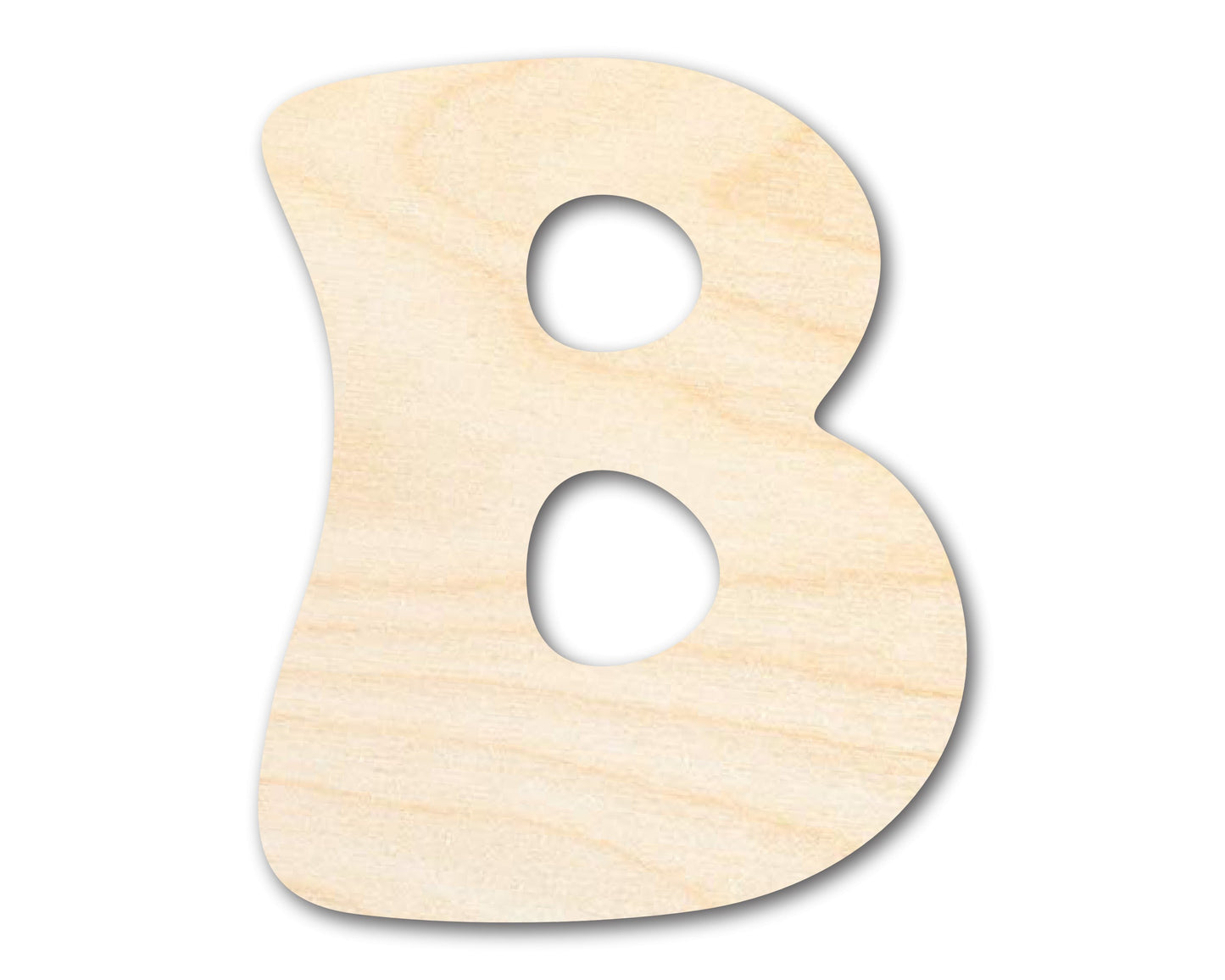 Unfinished Wood Groovy B Font Shape | DIY Craft Cutout | up to 46" DIY