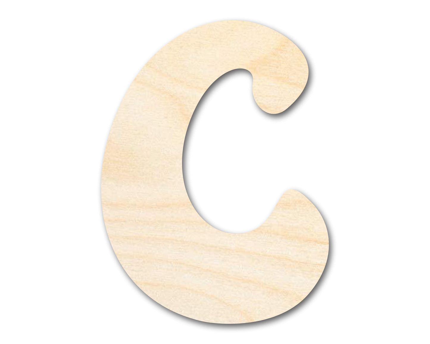 Unfinished Wood Groovy C Font Shape | DIY Craft Cutout | up to 46" DIY